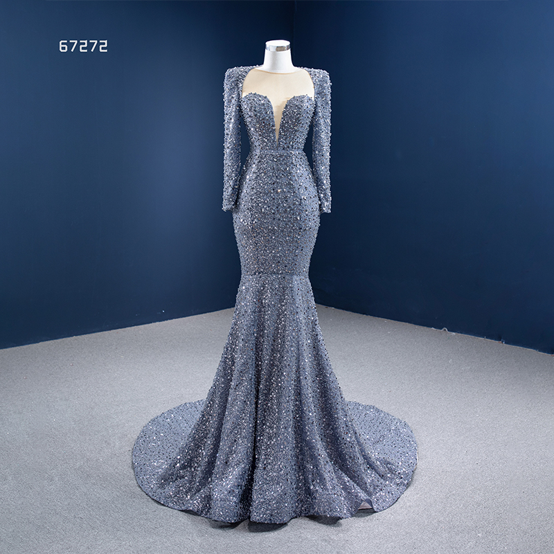  Royal blue Mermaid prom dress V-neck evening dress OB67272